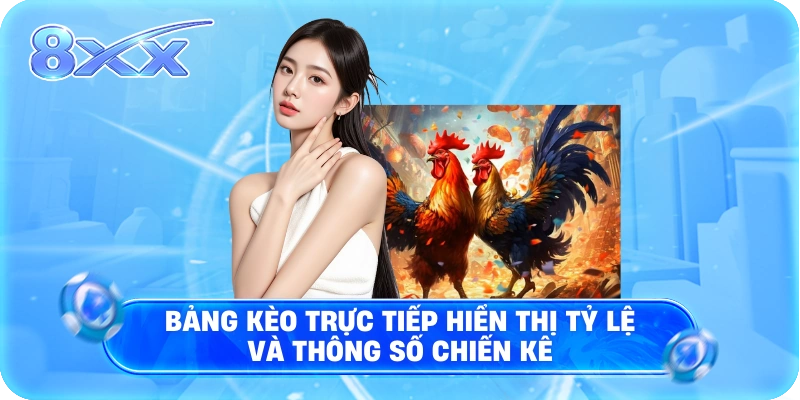 Bảng kèo trực tiếp hiển thị tỷ lệ và thông số chiến kê
