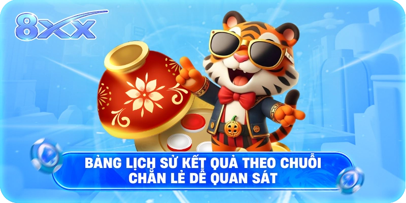 Bảng lịch sử kết quả theo chuỗi chẵn lẻ dễ quan sát