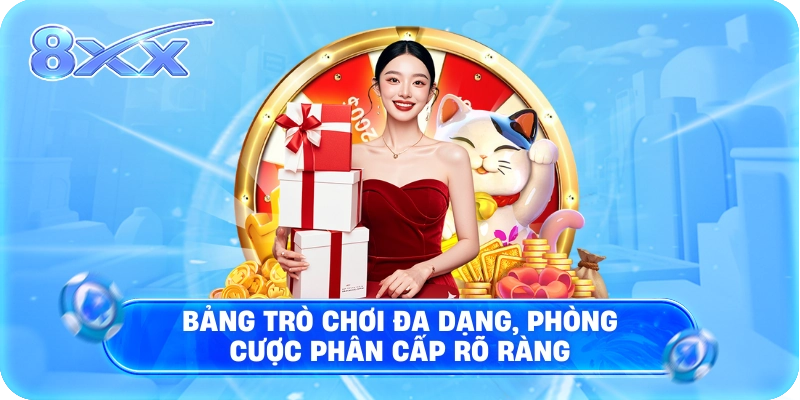 Bảng trò chơi đa dạng, phòng cược phân cấp rõ ràng